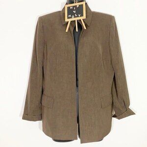 KASPER SUIT OPEN FRONT JACKET BROWN SIZE 12P